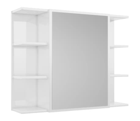 vidaXL Set mobilier de baie, 4 piese, alb extralucios, PAL