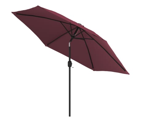 vidaXL Sodo skėtis nuo saulės su metaliniu stulpu, raudonas, 300cm
