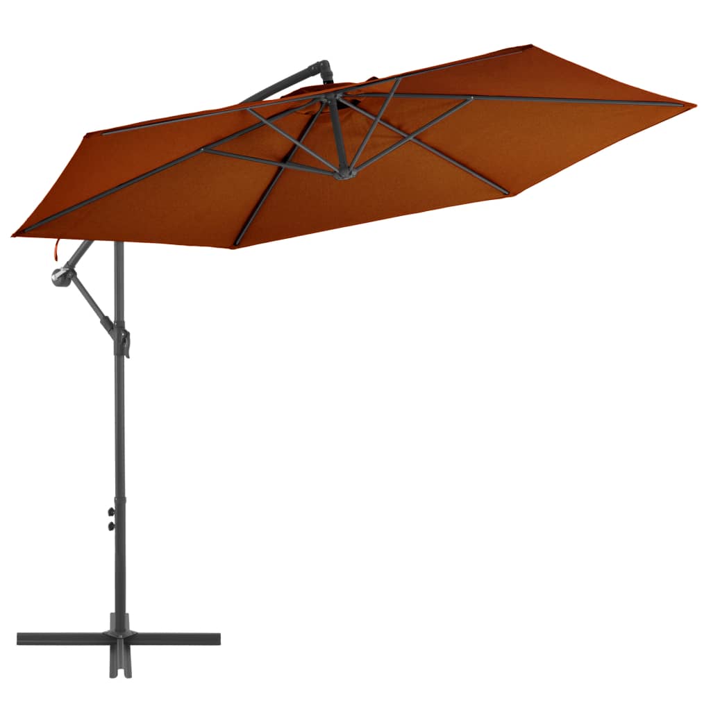 vidaXL Umbrelă în consolă, stâlp din aluminiu, cărămiziu, 300 cm