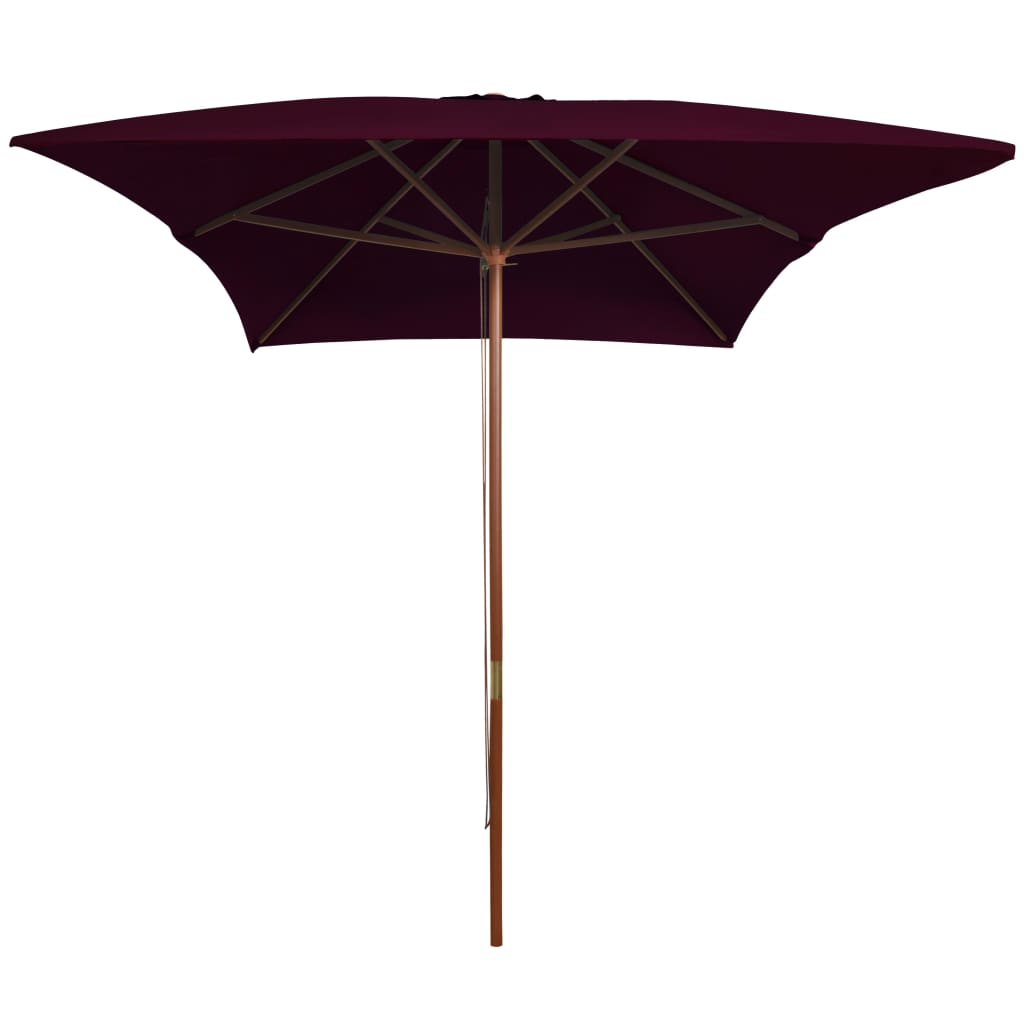 Sonnenschirm mit Holzmast Bordeauxrot 200x300 cm