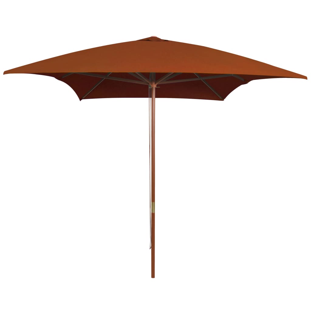 vidaXL parasol med træstang 200x300 cm terrakotta