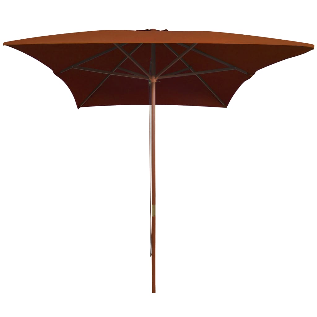 vidaXL Umbrelă de soare, exterior, stâlp lemn, cărămiziu, 200x300 cm