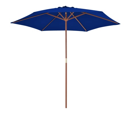 vidaXL Puutarha-aurinkovarjo puutolpalla sininen 270 cm