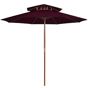 vidaXL kahekordne p&auml;ikesevari puust postiga, bordoopunane, 270 cm
