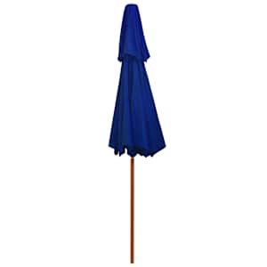 Dvoupatrový slunečník s dřevěnou tyčí modrý 270 cm - obrázek 4