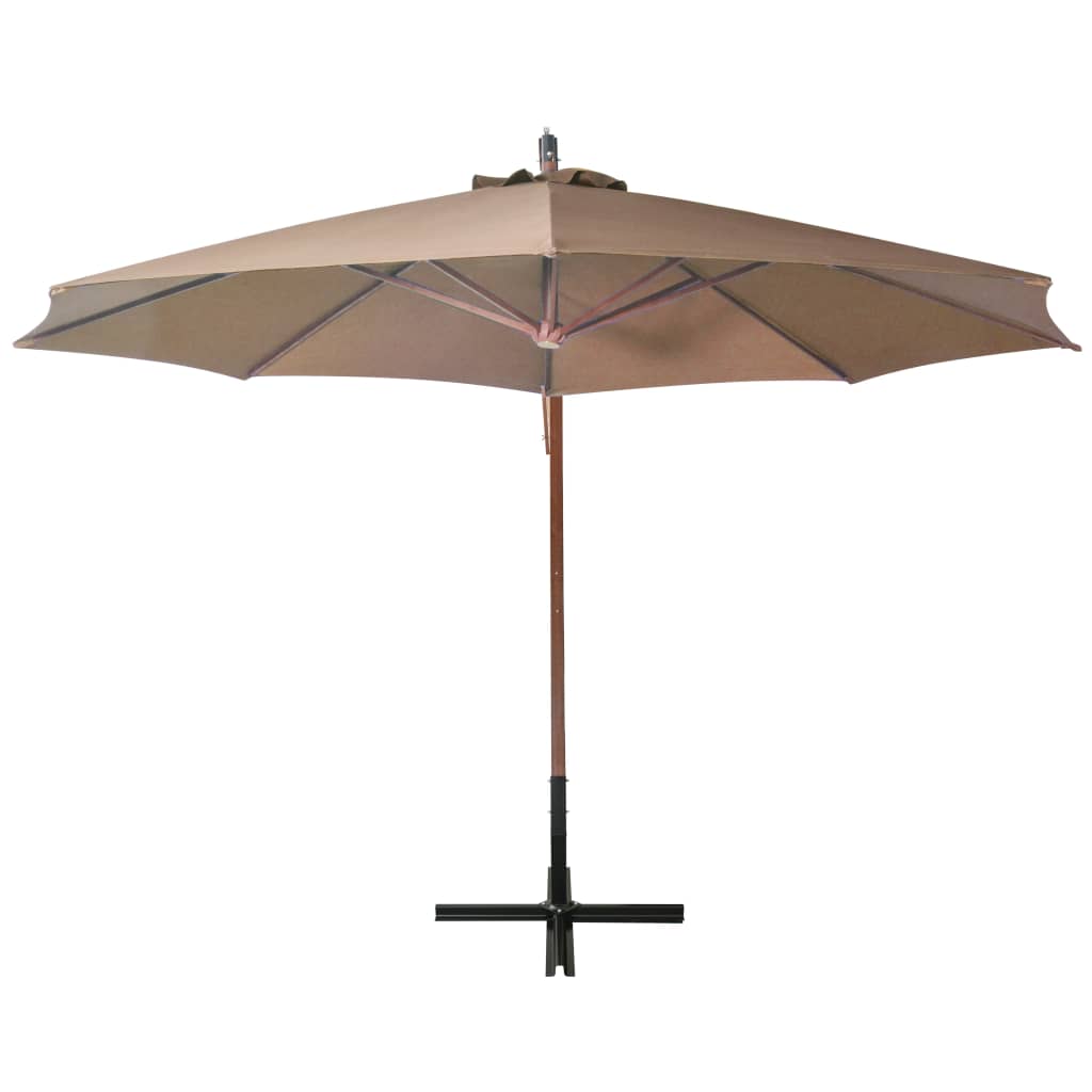 Thumbnail - vidaXL Ampelschirm mit Mast Taupe 3,5x2,9 m Massivholz Tanne