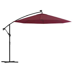 vidaXL konsooldisainiga aia p&auml;ikesevari LED, teraspost veinipunane