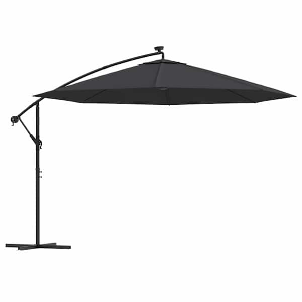 vidaXL konsooldisainiga aia p&auml;ikesevari LED teraspost must 350 cm