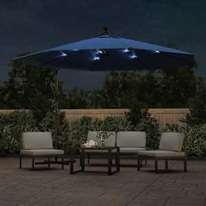 Boční zahradní slunečník s LED osvětlením azurově modrý 350 cm - obrázek 3