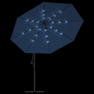 Boční zahradní slunečník s LED osvětlením azurově modrý 350 cm - obrázek 6