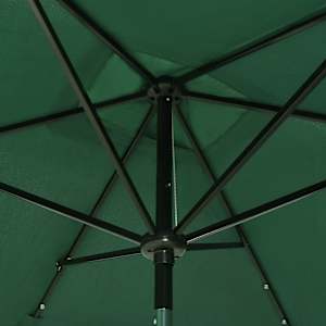 Zahradní slunečník s LED a ocelovou tyčí zelený 2 x 3 m - obrázek 9