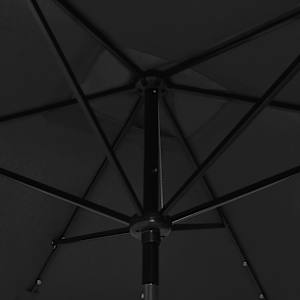 Zahradní slunečník s LED a ocelovou tyčí černý 2 x 3 m - obrázek 9