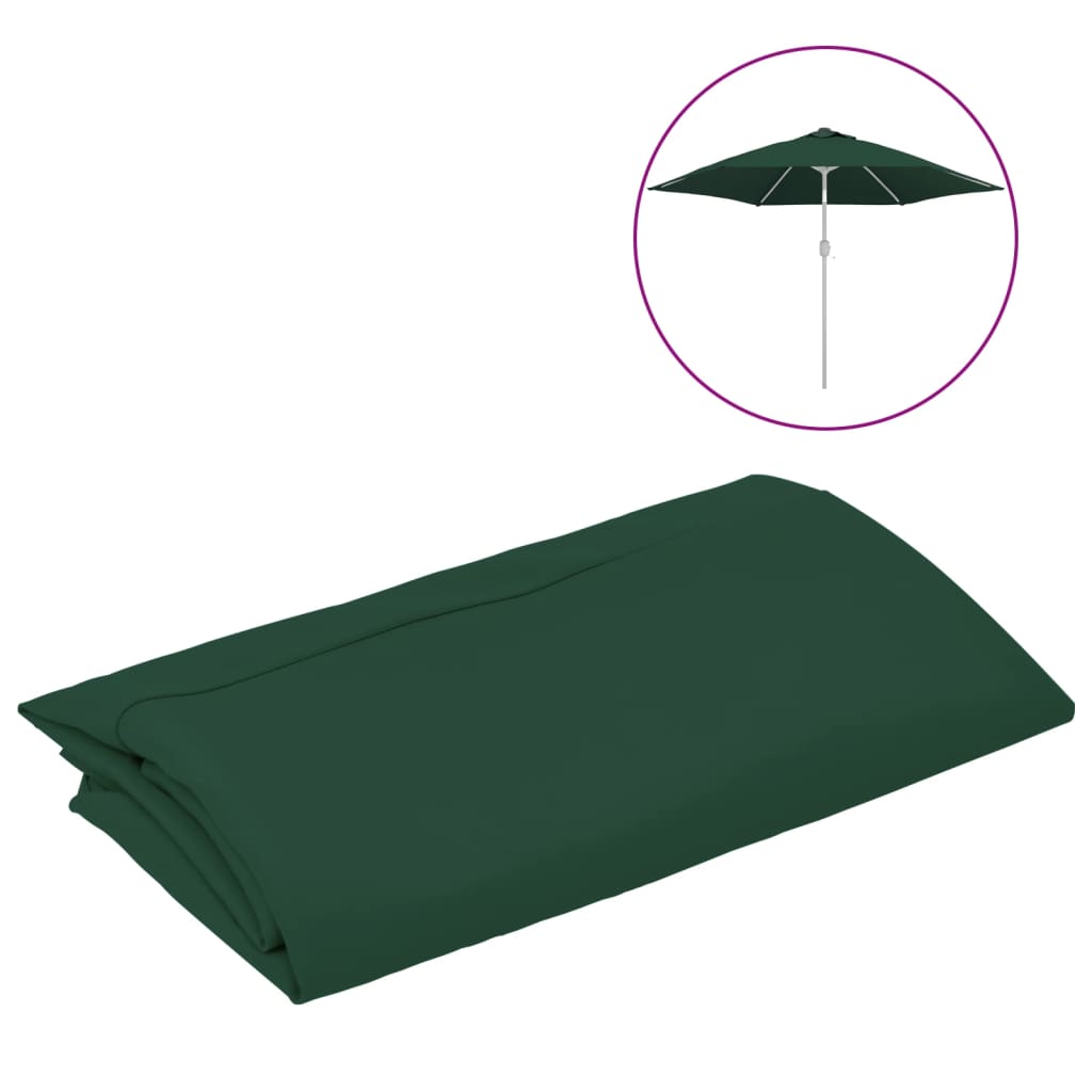 vidaXL Pânză de schimb umbrelă de soare de grădină, verde, 300 cm vidaXL