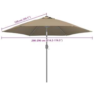 Náhradní potah na zahradní slunečník taupe 300 cm - obrázek 7