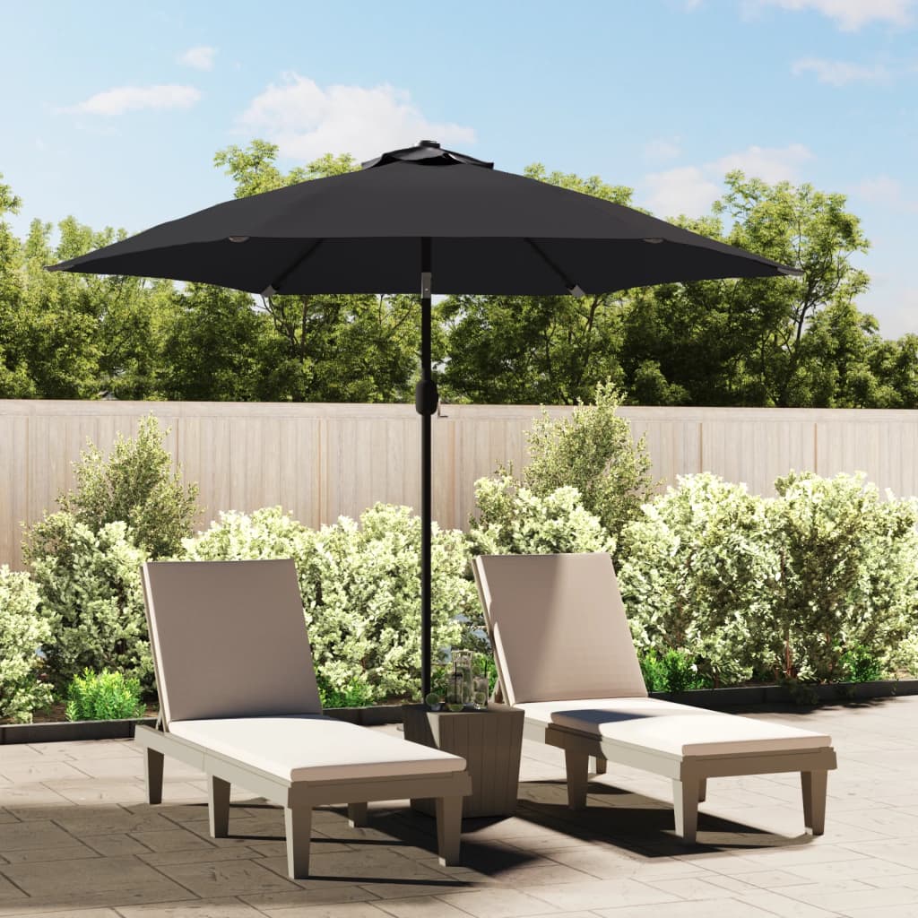 vidaXL Pânză de schimb umbrelă de soare de exterior, negru, 300 cm