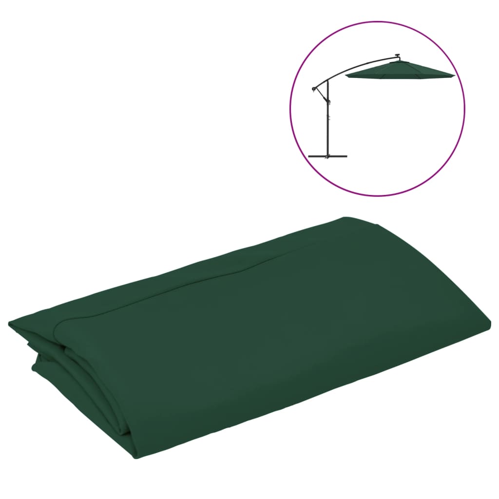 vida XL Pânză de schimb umbrelă de soare, verde, 300 cm