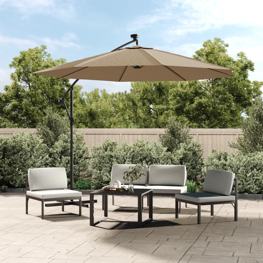 vidaXL Pânză de schimb umbrelă de soare, gri taupe, 300 cm