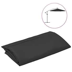 vidaXL asenduskangas aia p&auml;ikesevarjule, must, 300 cm