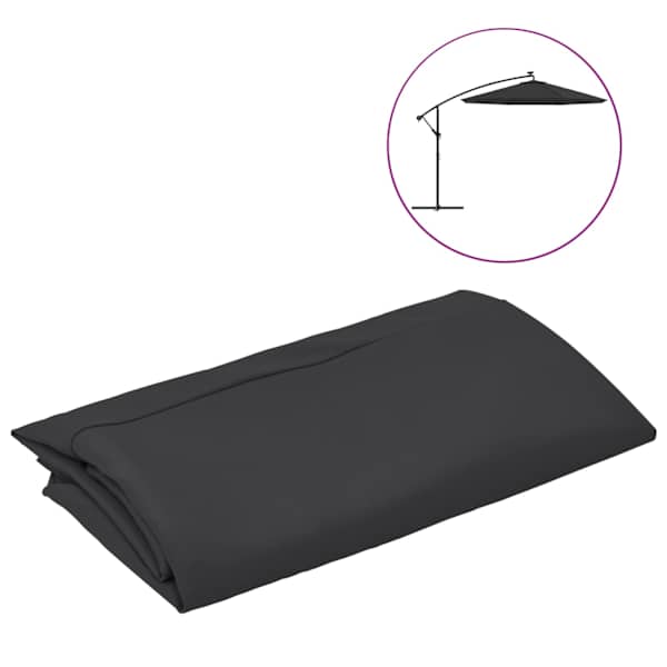 vidaXL asenduskangas aia p&auml;ikesevarjule, must, 300 cm