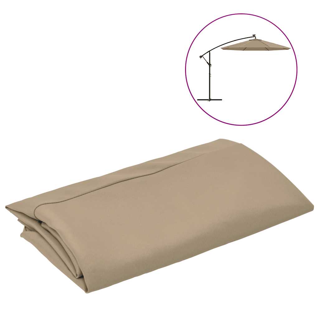 vidaXL Náhradní potah na konzolový slunečník taupe 350 cm
