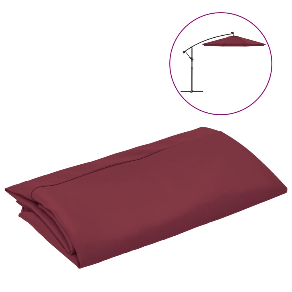 vida XL Pânză de schimb umbrelă de soare consolă, roșu bordo, 350 cm vidaxl.ro