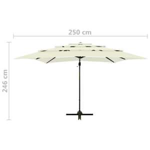 4stupňový zahradní slunečník hliníková tyč pískový 250 x 250 cm - obrázek 9