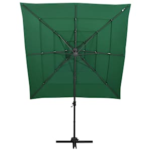 4stupňový zahradní slunečník hliníková tyč zelený 250 x 250 cm - obrázek 2