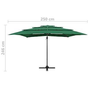 4stupňový zahradní slunečník hliníková tyč zelený 250 x 250 cm - obrázek 9
