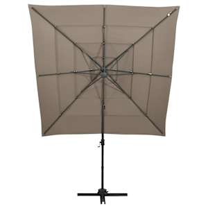 4stupňový zahradní slunečník s hliníkovou tyčí taupe 250x250 cm - obrázek 2
