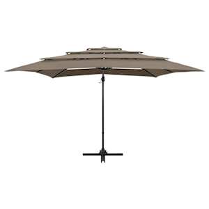 4stupňový zahradní slunečník s hliníkovou tyčí taupe 250x250 cm - obrázek 6