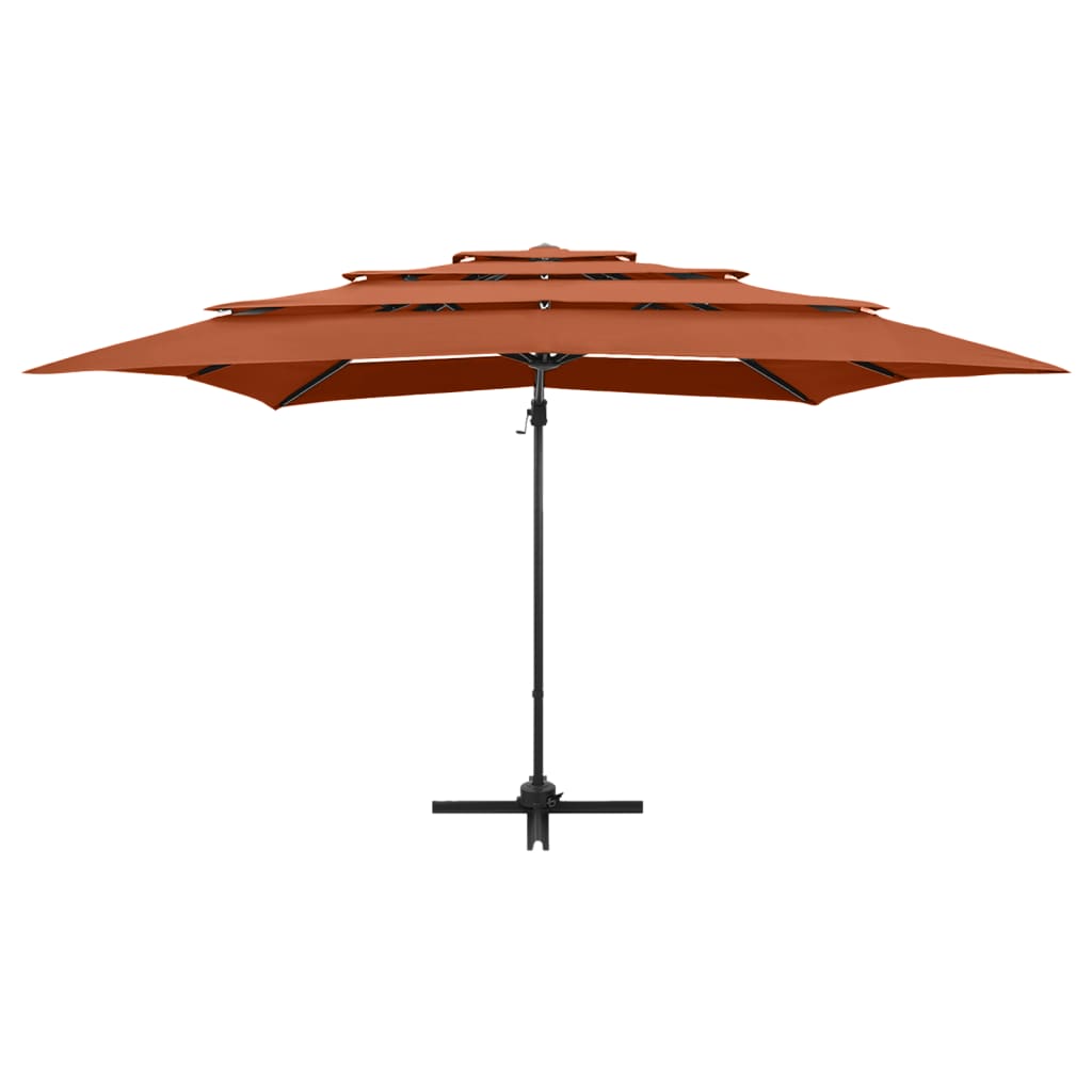 Thumbnail - vidaXL Sonnenschirm mit Aluminium-Mast 4-lagig Terrakotta 250x250 cm