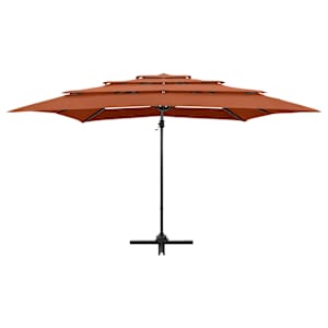 4stupňový zahradní slunečník hliníková tyč terakota 250x250 cm - obrázek 3