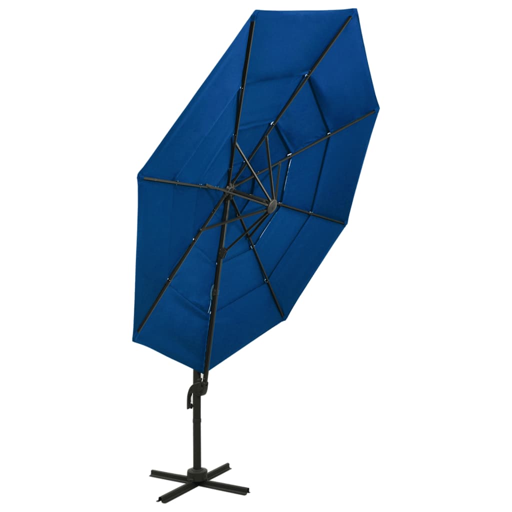 Thumbnail - vidaXL Sonnenschirm mit Aluminium-Mast 4-lagig Azurblau 3x3 m