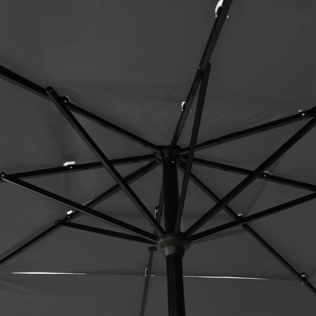 3stupňový slunečník s hliníkovou tyčí antracitový 2,5 x 2,5 m