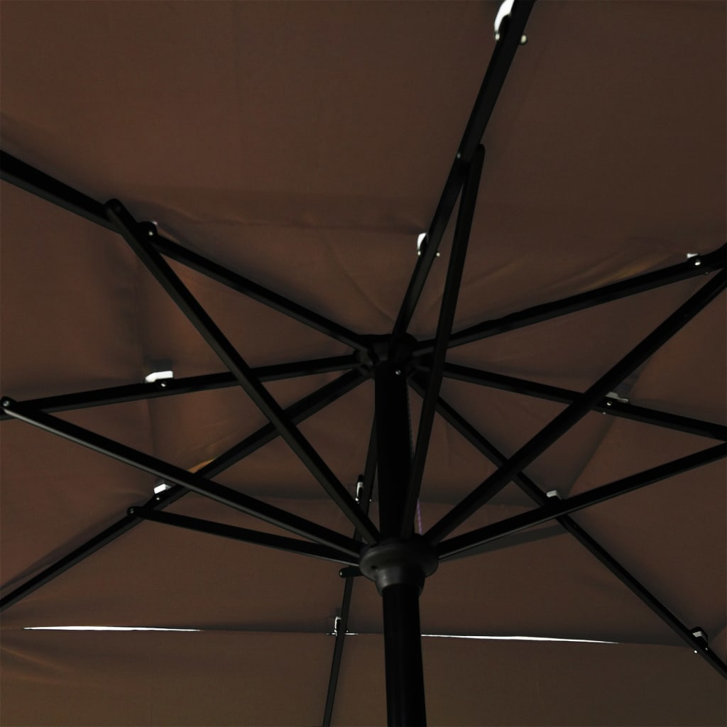 3stupňový slunečník s hliníkovou tyčí taupe 2,5 x 2,5 m