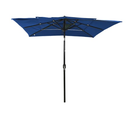 vidaXL Sonnenschirm mit Aluminium-Mast 3-lagig Azurblau 2,5x2,5 m