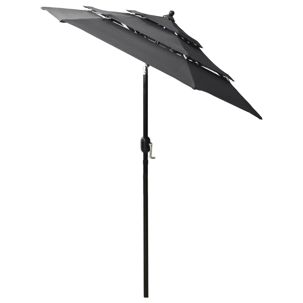 Thumbnail - vidaXL Sonnenschirm mit Aluminium-Mast 3-lagig Anthrazit 2 m