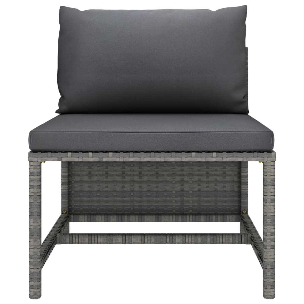 Thumbnail - vidaXL Modulares Mittelsofa mit Kissen Grau Poly Rattan