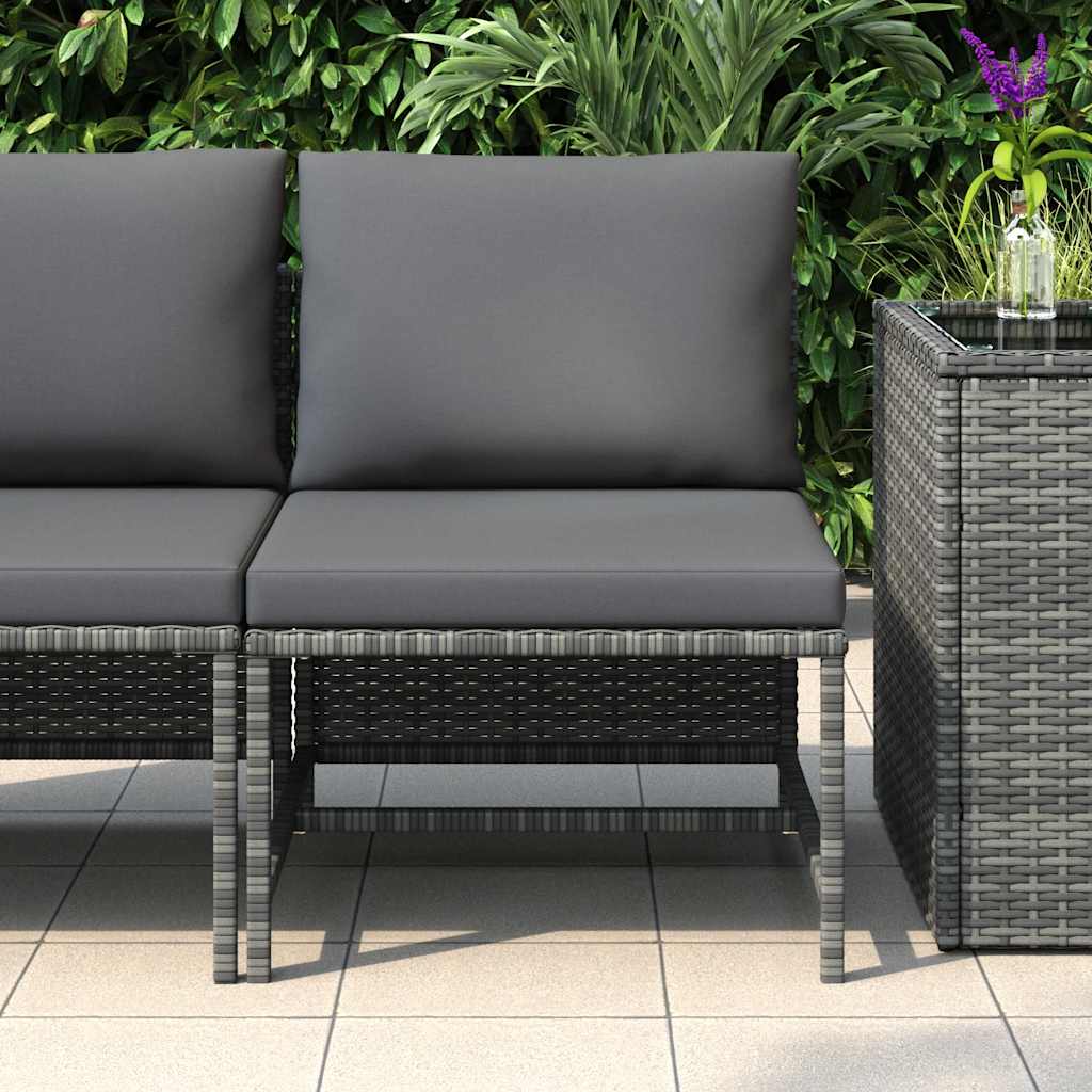 Thumbnail - vidaXL Modulares Mittelsofa mit Kissen Grau Poly Rattan