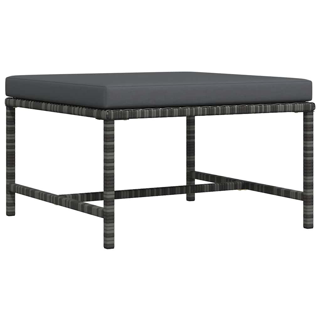 vidaXL Taburet modular cu pernă, gri, poliratan