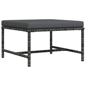 Sekcijski stolček za noge z blazino siv poli ratan