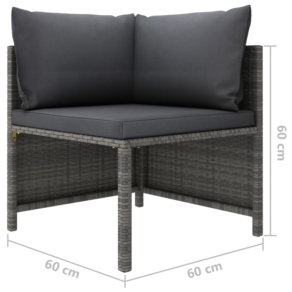 Patio Lounge Set Sectional Sofa with Cushions Solid Teak Wood PE Rattan vidaXL - Picture 33 of 36