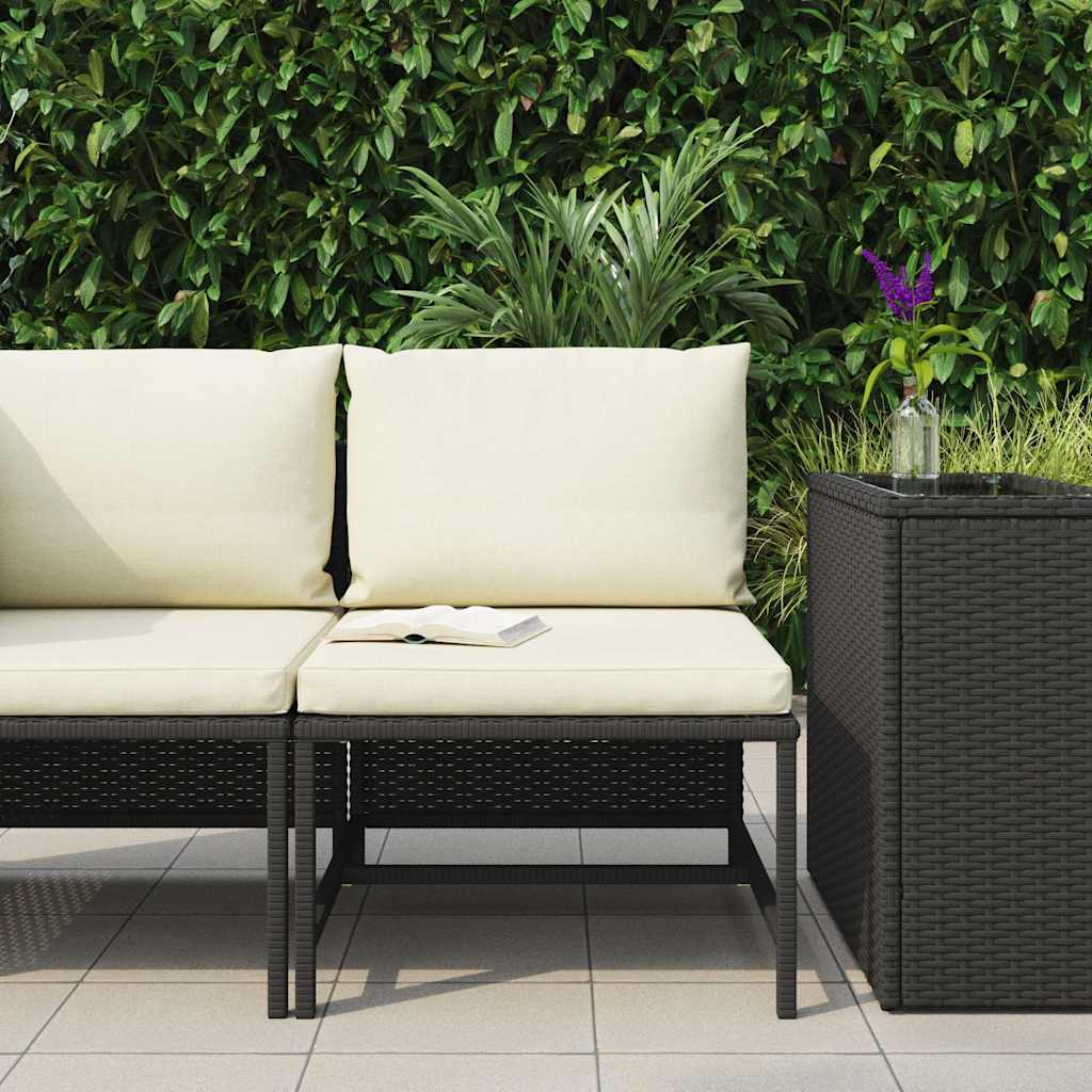 Thumbnail - vidaXL Modular-Mittelsofa mit Kissen Schwarz Poly Rattan