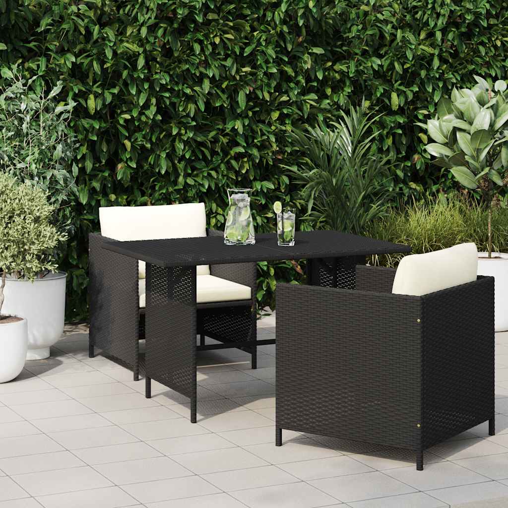 Thumbnail - vidaXL Garten-Esstisch Schwarz 110x70x65 cm Poly Rattan