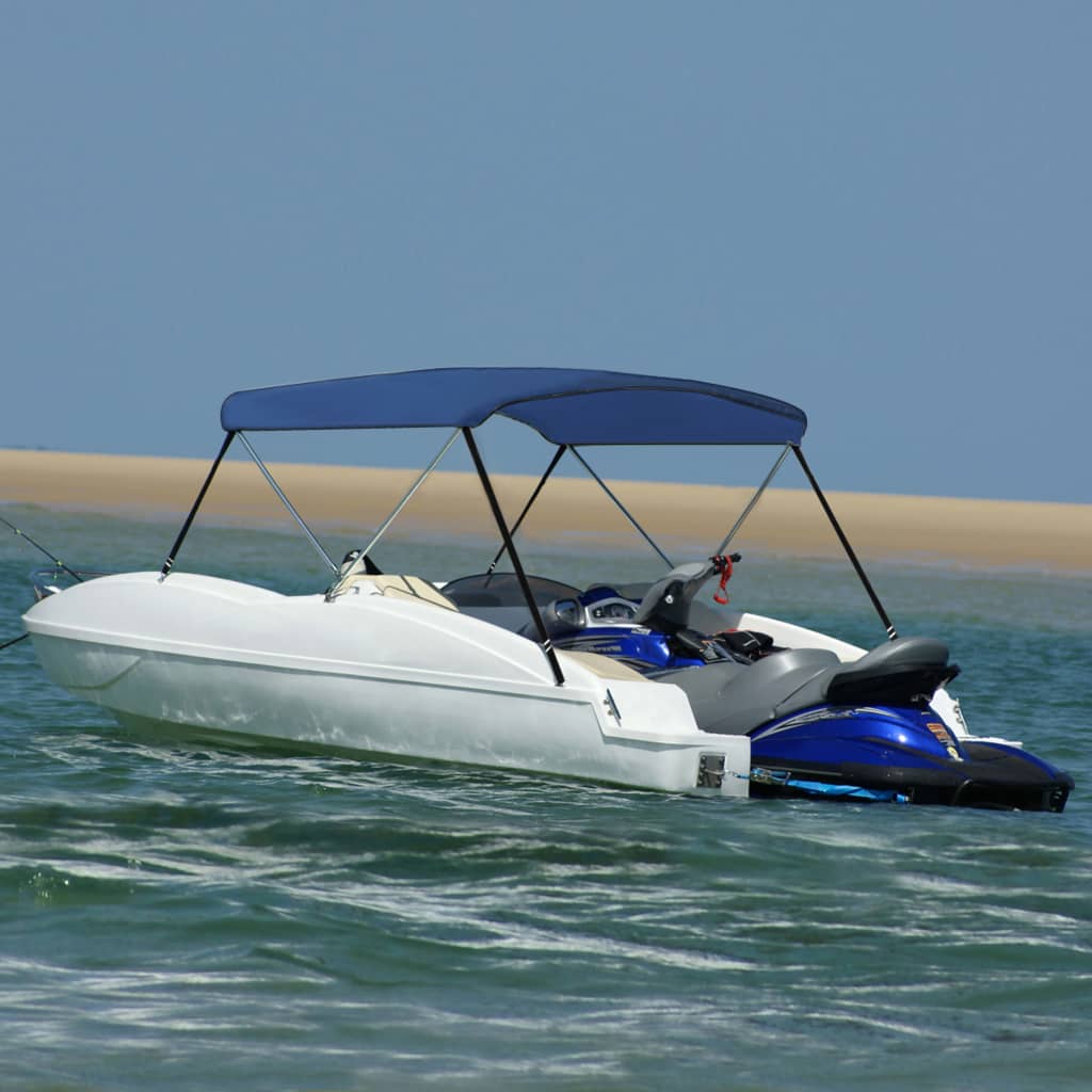 vidaXL Parasolar barcă Bimini cu 2 arcuri, bleumarin, 180x150x110 cm