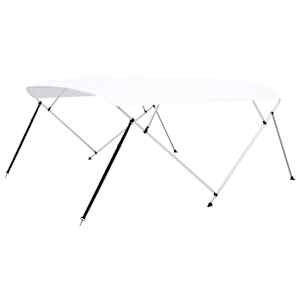 vidaXL 4 kaarega kaatri varikatus, valge 243x(230&ndash;244) x 137 cm
