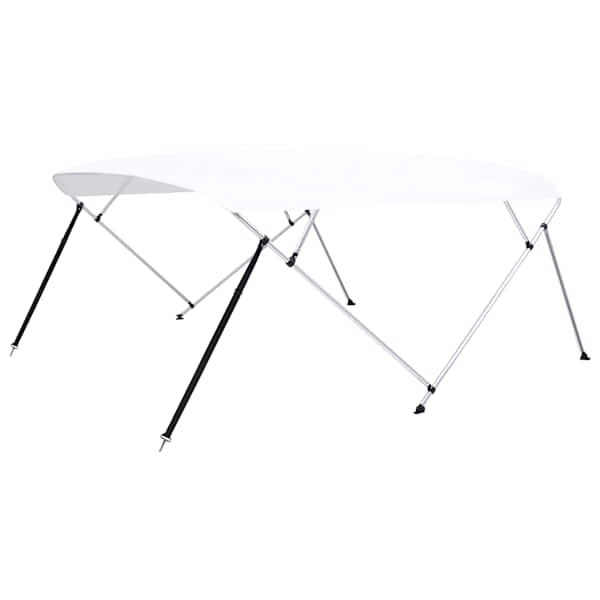 vidaXL 4 kaarega kaatri varikatus, valge 243x(230&ndash;244) x 137 cm
