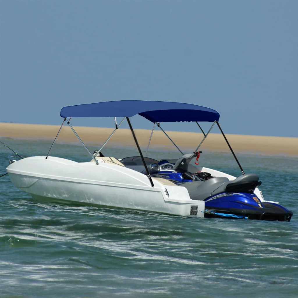 vida XL 4-Bow Bimini Top Marineblau 243x(230-244)x 137 cm