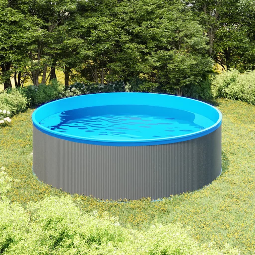 vidaXL pool 350x90 cm grå