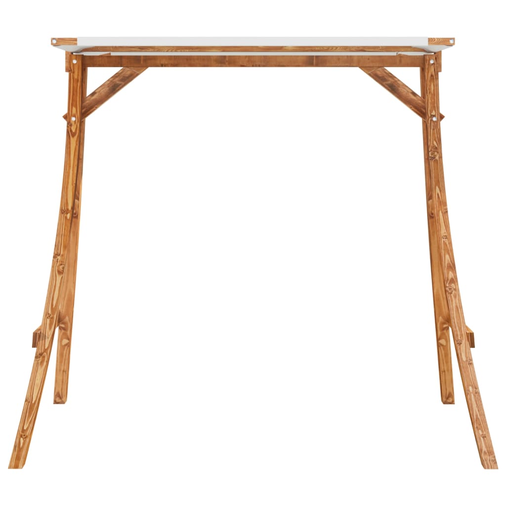 Swing Frame With Cream Roof Solid Bent Wood With Teak Finish VidaXL 15 width=274